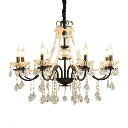 Lustre Cristal Noir Design Élégant - Foivo