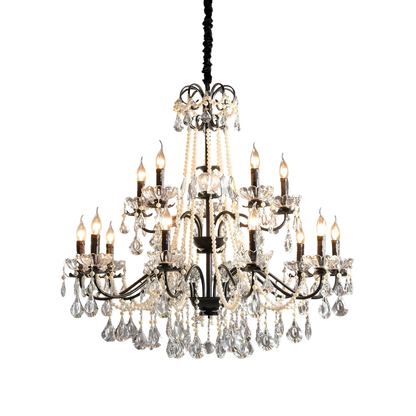 Lustre Cristal Noir Design Élégant
