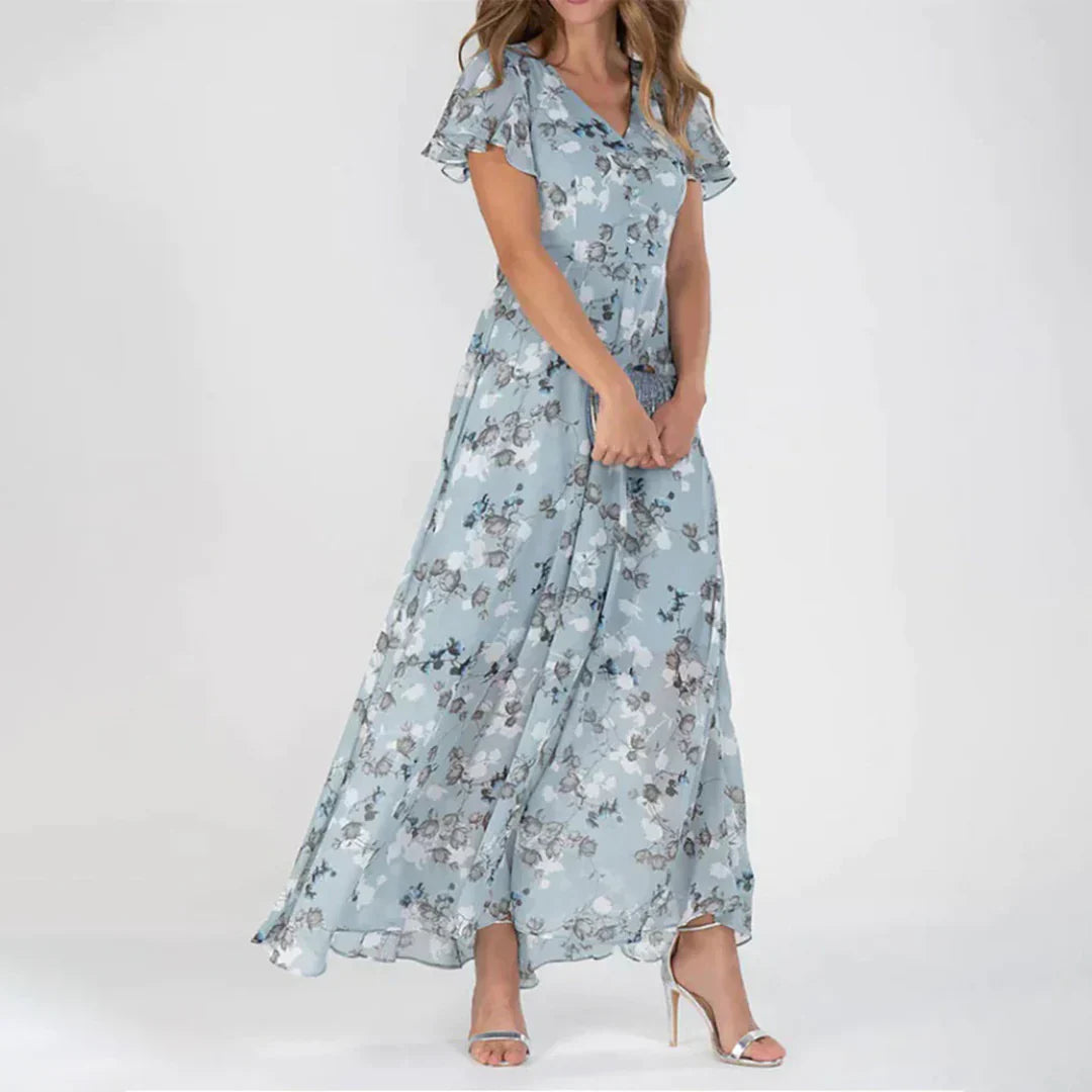 Robe Longue Florale Été | Chiffon Décontracté et Raffiné