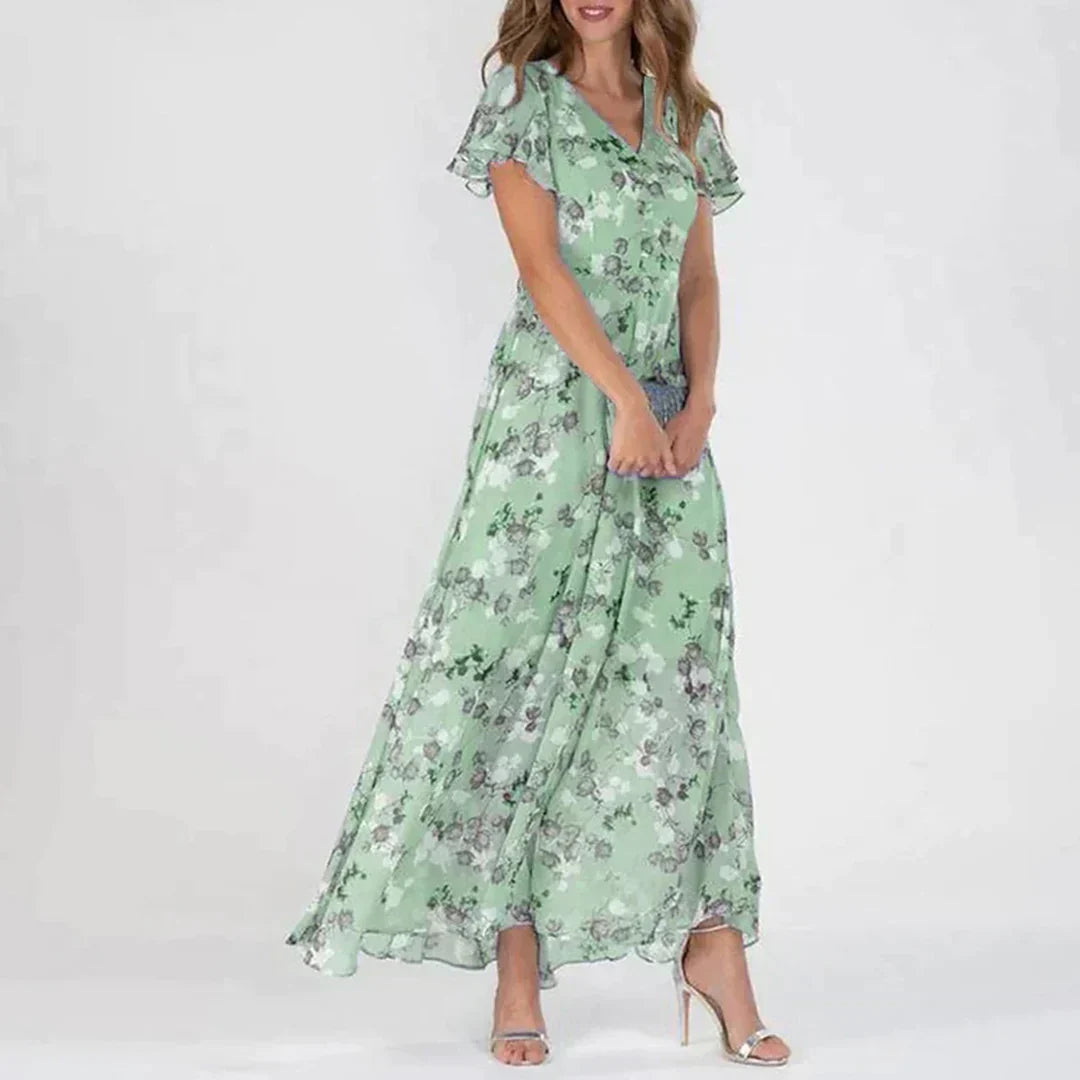 Robe Longue Florale Été | Chiffon Décontracté et Raffiné
