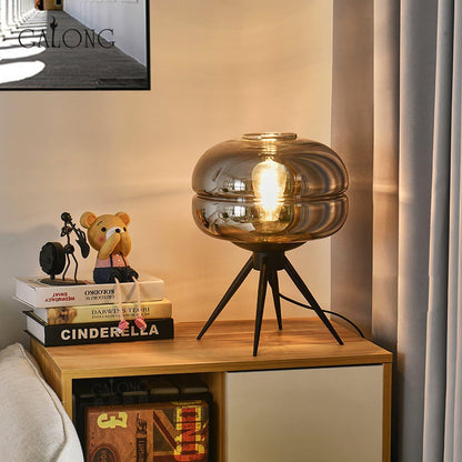 Lampe de Bureau LED Élégante en Verre