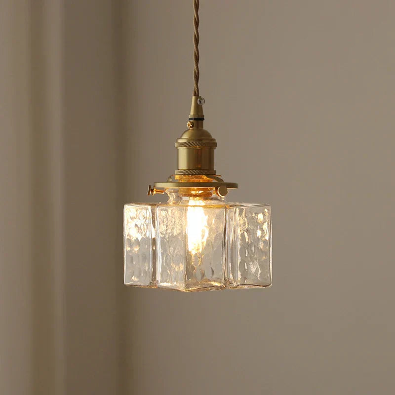 Lampe Suspendue Chic en Verre avec Câble Cuivré - Éclairage Design