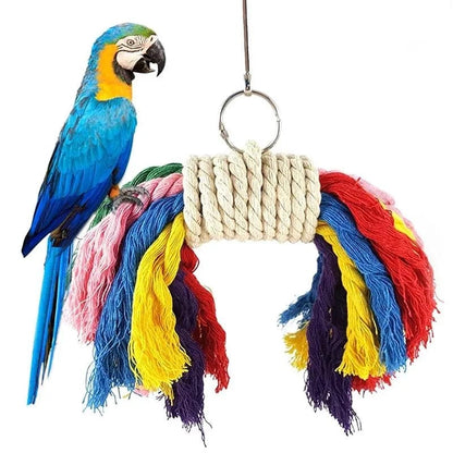 Jouet Perroquet Coloré à Mâcher et Accrocher pour Oiseaux 4