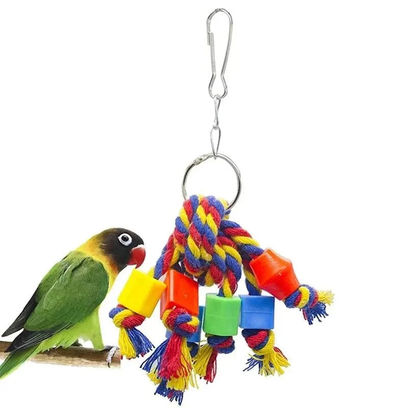 Jouet Perroquet Coloré à Mâcher et Accrocher pour Oiseaux 5