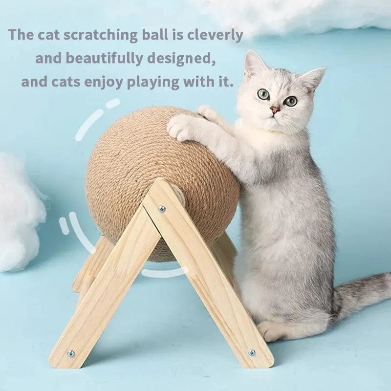 Jouet à Griffer pour Chats en Bois et Sisal Triangulaire 1