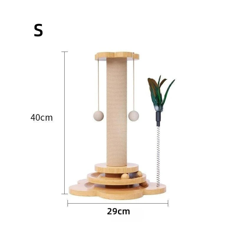 Jouet Chat en Bois avec Plateau Tournant - Foivo