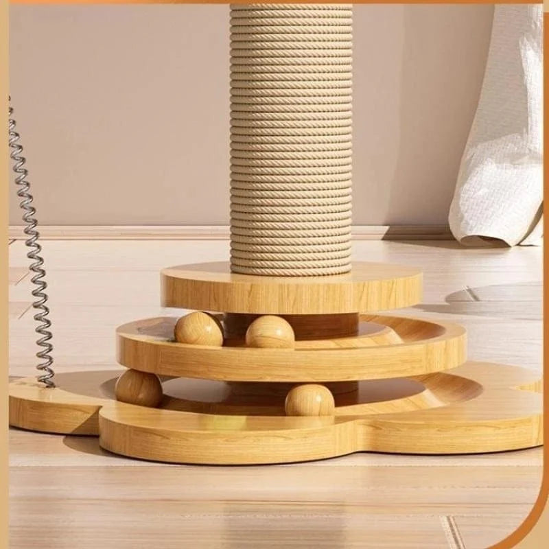 Jouet en Bois pour Chats avec Plateau Tournant 2