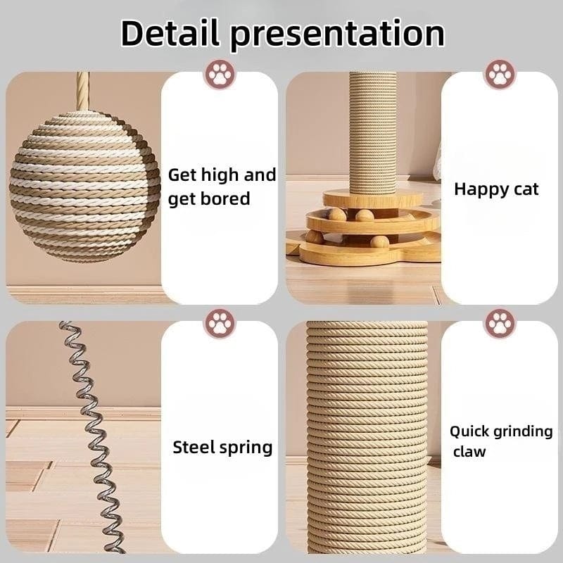 Jouet en Bois pour Chats avec Plateau Tournant 4