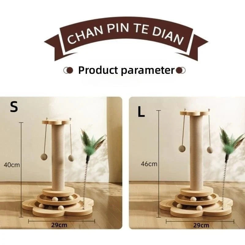 Jouet en Bois pour Chats avec Plateau Tournant 5