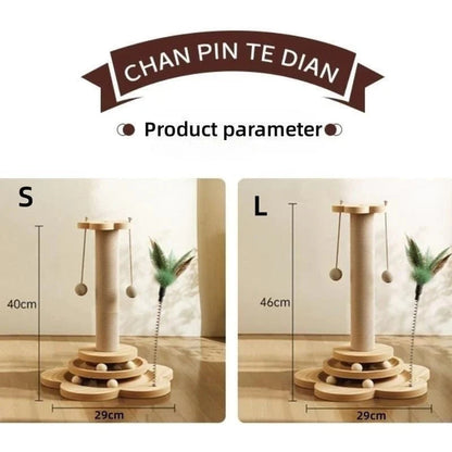 Jouet en Bois pour Chats avec Plateau Tournant 5