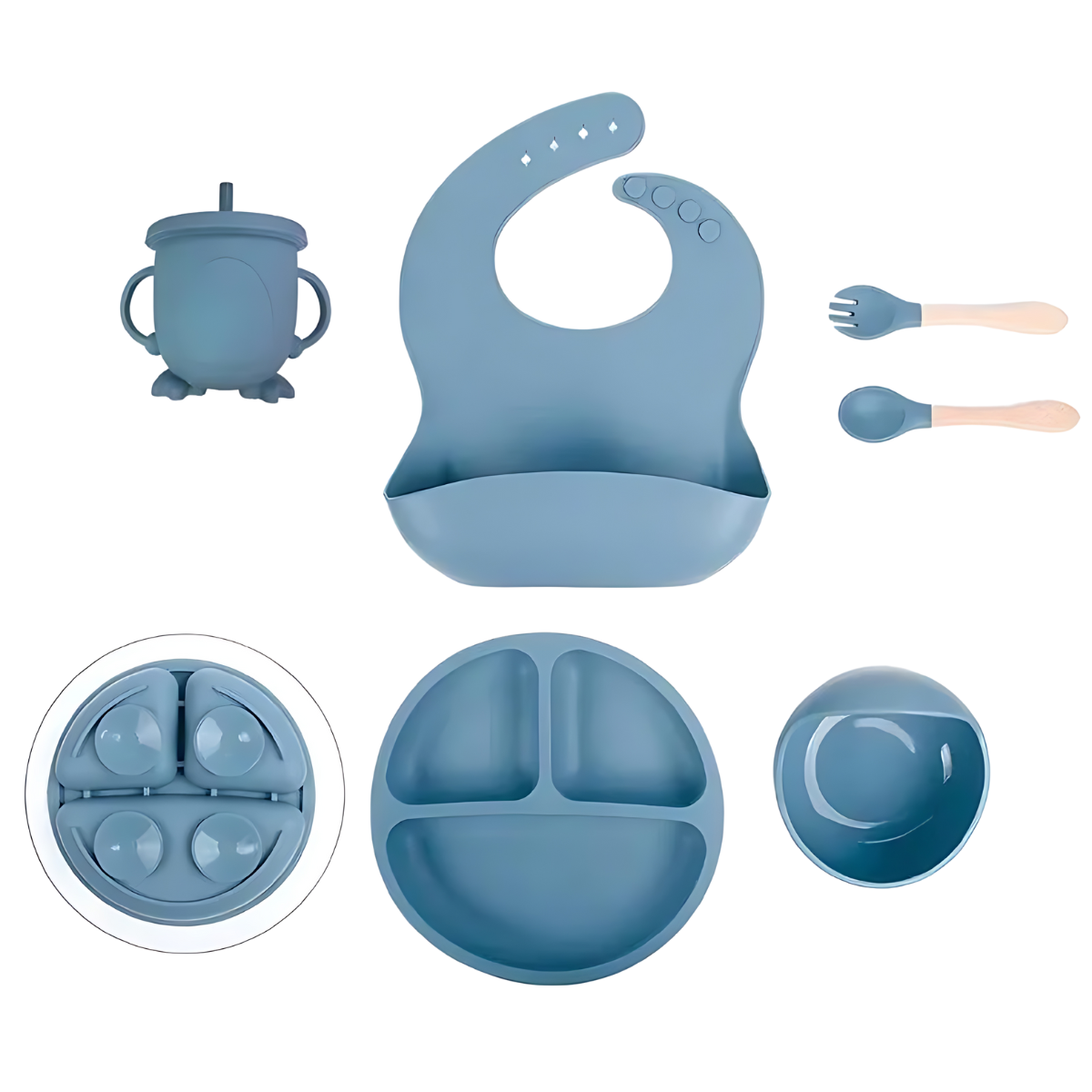 Éléments de Nourriture Bébé Silicone - Set de 6 pièces - BlxckFR