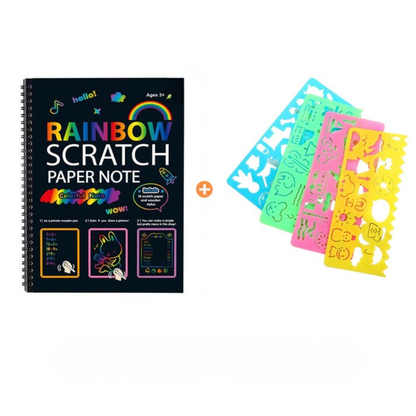 Kit Créatif Enfants Écriture Scratch Art Arc-en-Ciel pour Désigner