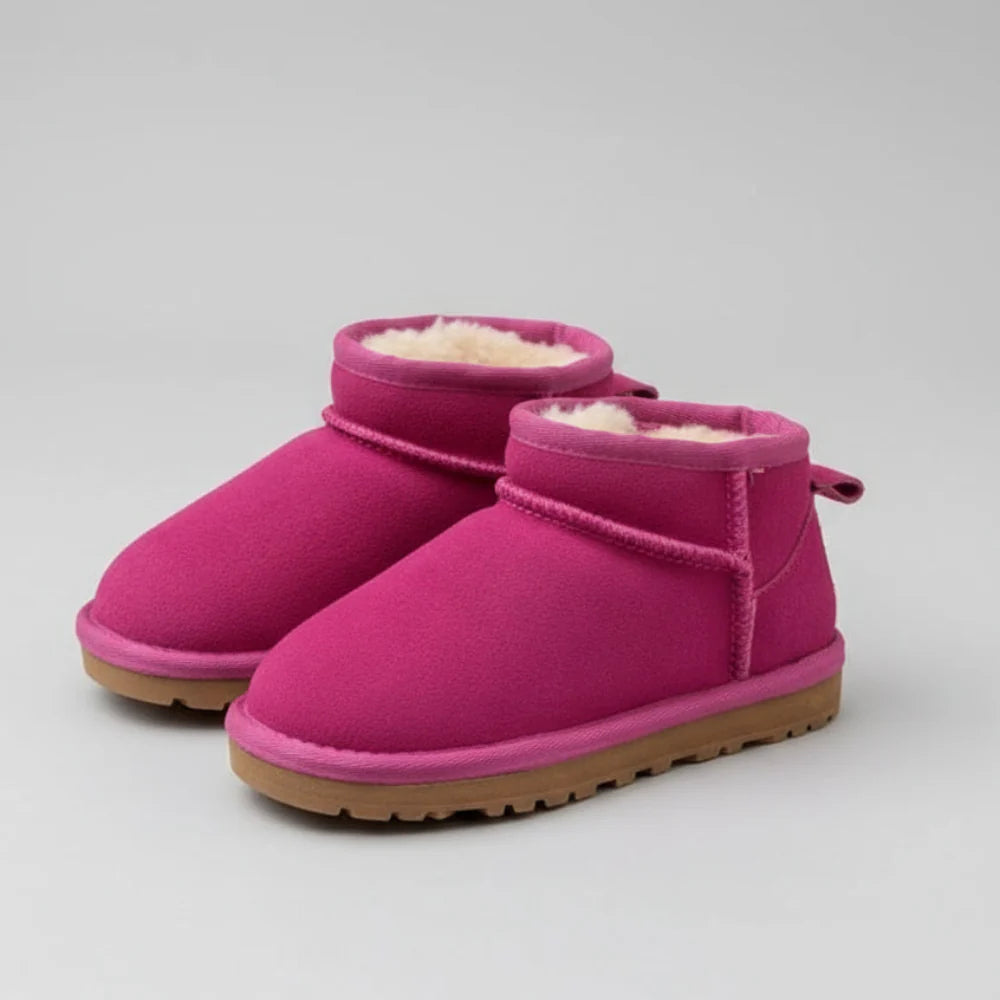 Chaussures Hiver Enfants Fourrure Douillettes - Chaussures Anti-Dérapantes Mollet