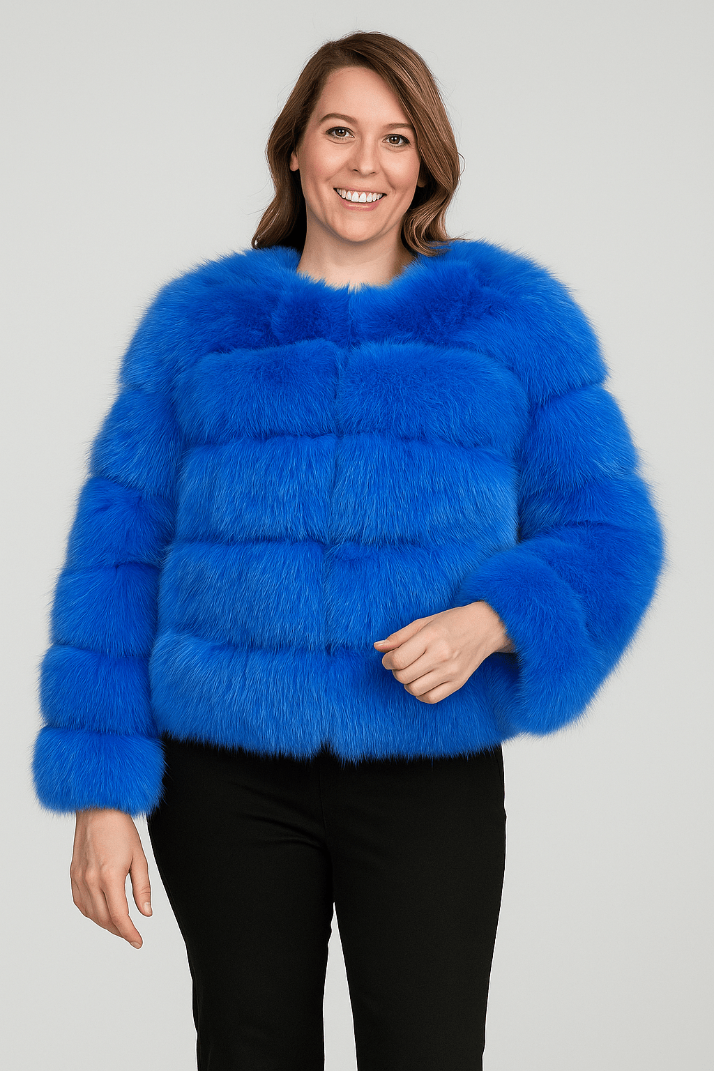 Veste Fourrure Synthétique Élégante Hiver