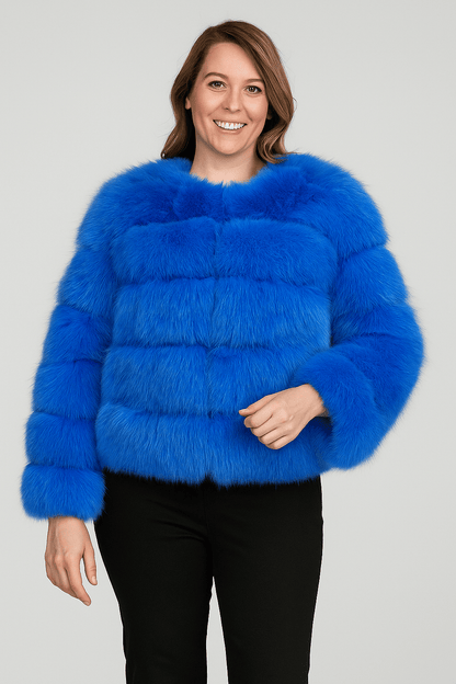 Veste Fourrure Synthétique Élégante Hiver