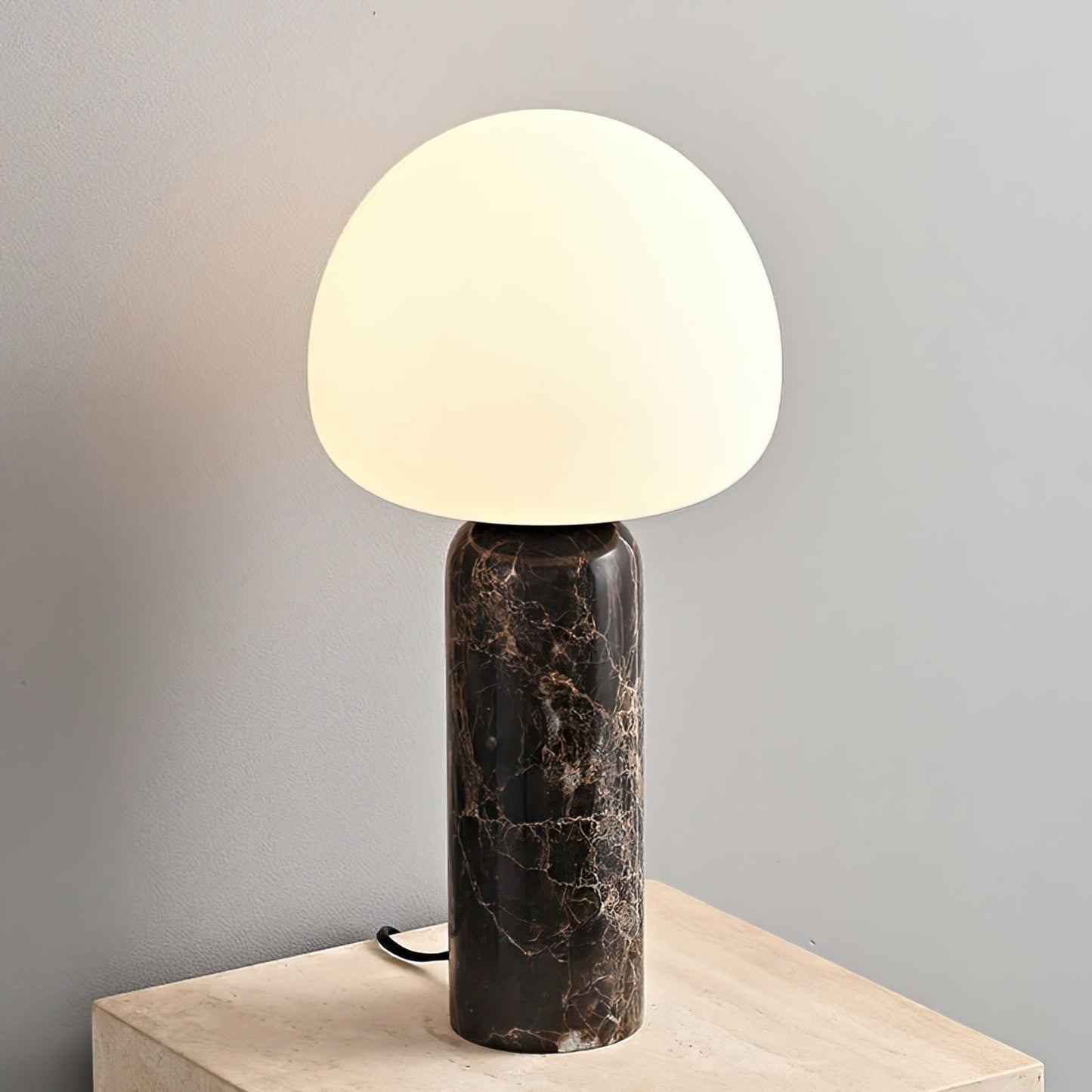 Lampe de Bureau Design Marbre et Verre Chic
