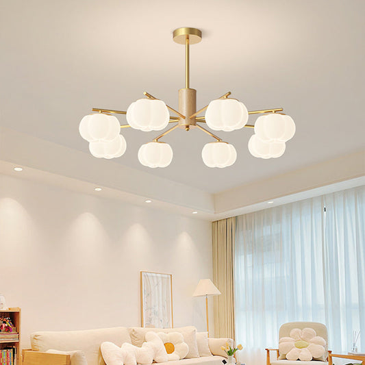 Lustre Design Bois et Métal avec Décorations en Coton - Foivo