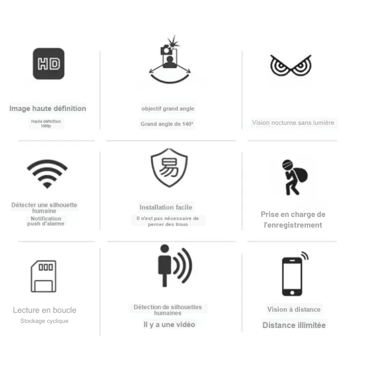 Caméra de surveillance WiFi Mini 1080p HD Vision nocturne