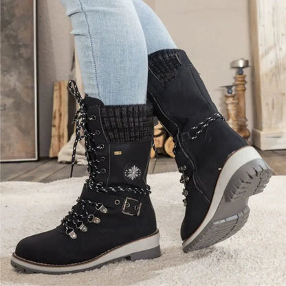Bottes Hiver Féminines à Lacets avec Semelle Grip - Foivo