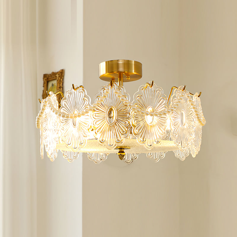 Lampe Plafond en Verre Clair Élégante