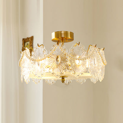 Lampe Plafond en Verre Clair Élégante