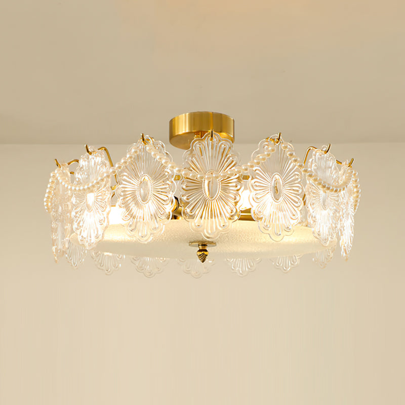 Lampe Plafond en Verre Clair Élégante