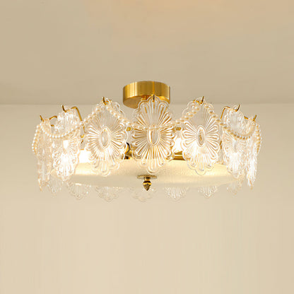 Lampe Plafond en Verre Clair Élégante