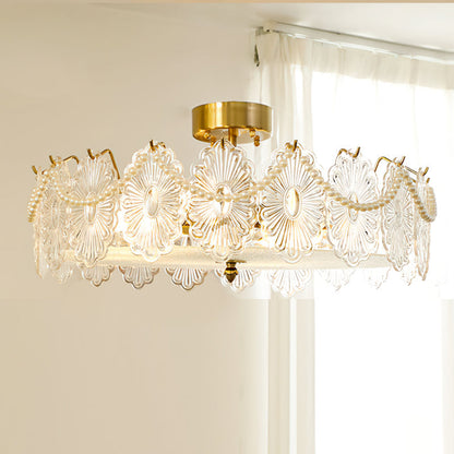 Lampe Plafond en Verre Clair Élégante