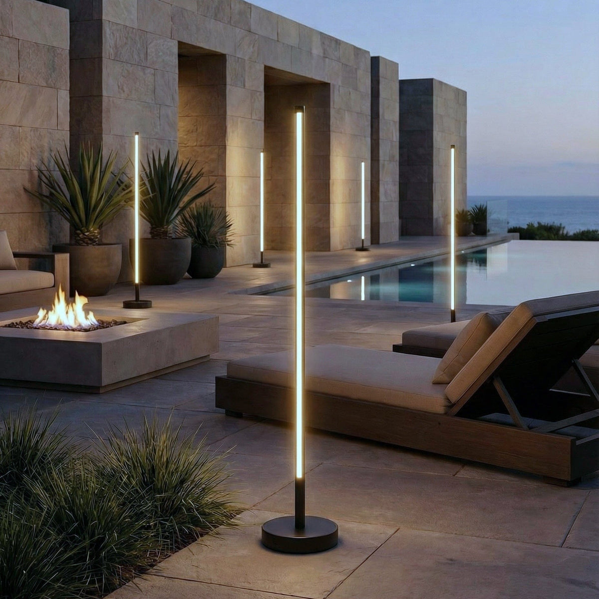 Lampadaire Extérieur Solaire Moderne Design Slim