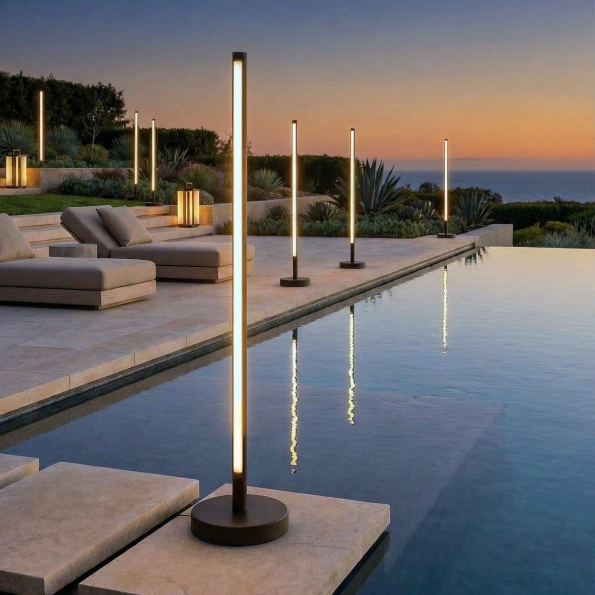 Lampadaire Extérieur Solaire Moderne Design Slim