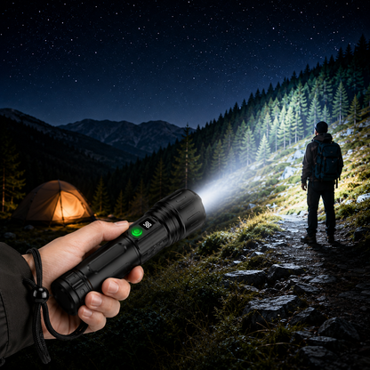 Lampe torche LED rechargeable Puissante Batterie Intégrée Longue - Foivo
