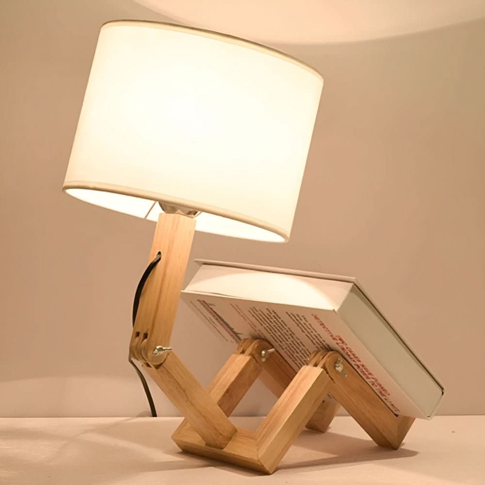 Lampe de Bureau en Bois Design – Lampe de Chevet Bois Naturel, Style Origami-lumière-Oslo France