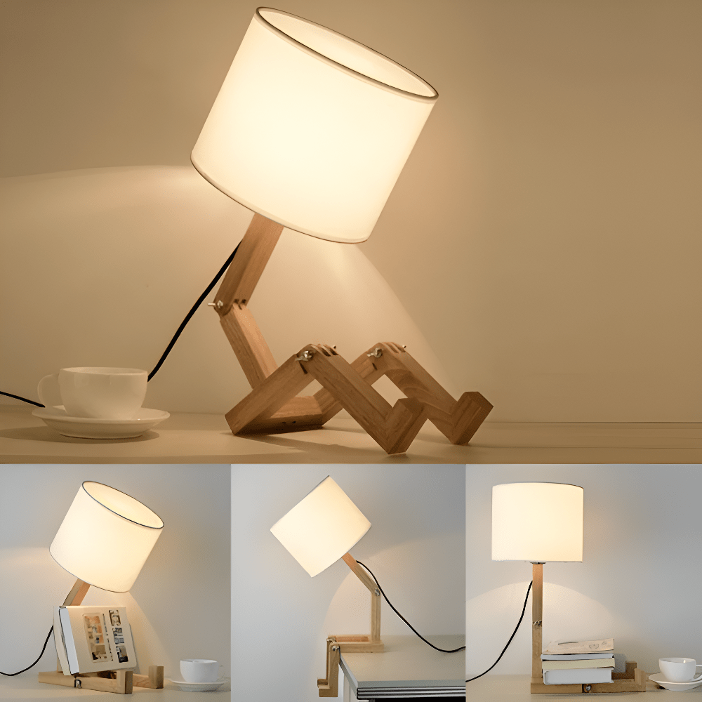 Lampe de Bureau en Bois Design – Lampe de Chevet Bois Naturel, Style Origami-lumière-Oslo France
