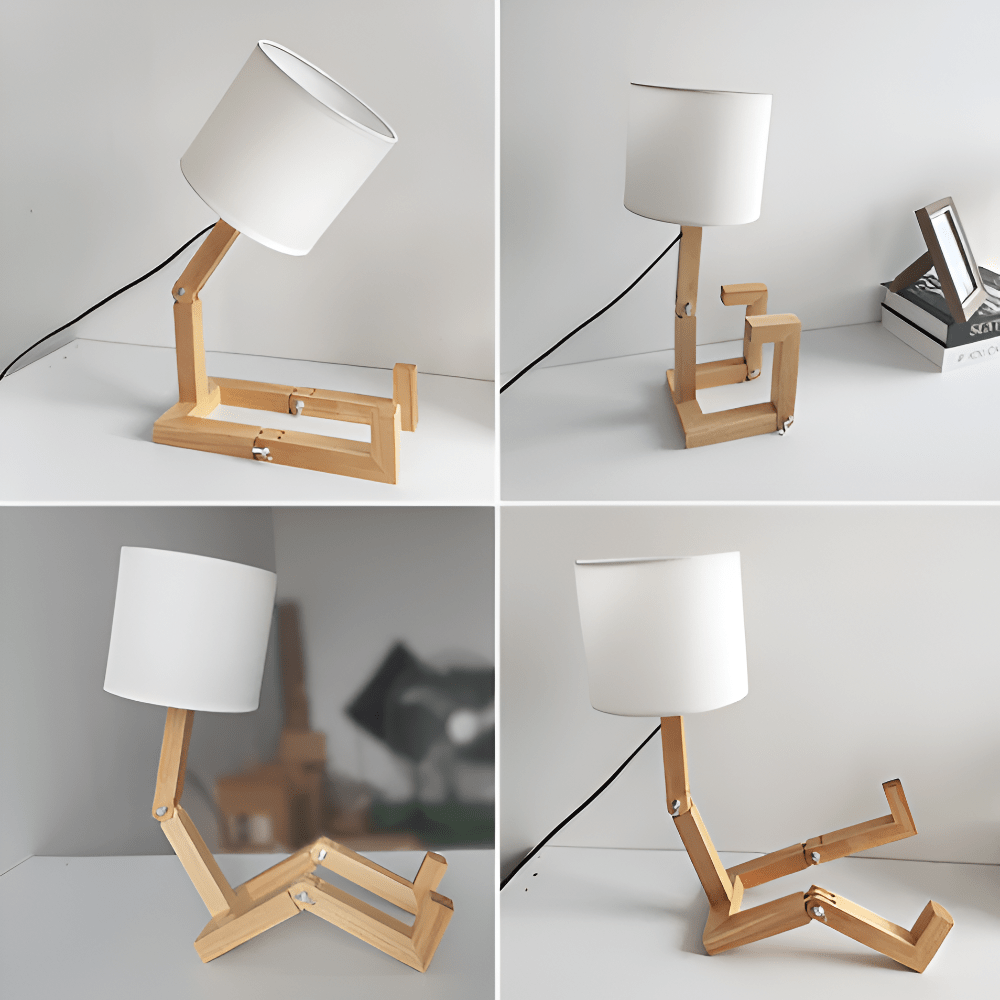 Lampe de Bureau en Bois Design – Lampe de Chevet Bois Naturel, Style Origami-lumière-Oslo France