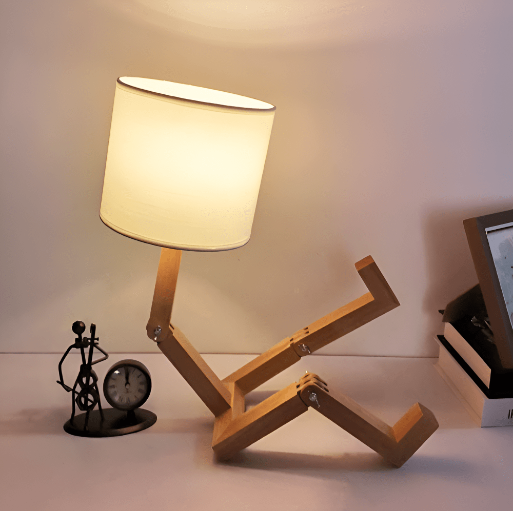 Lampe de Bureau en Bois Design – Lampe de Chevet Bois Naturel, Style Origami-lumière-Oslo France