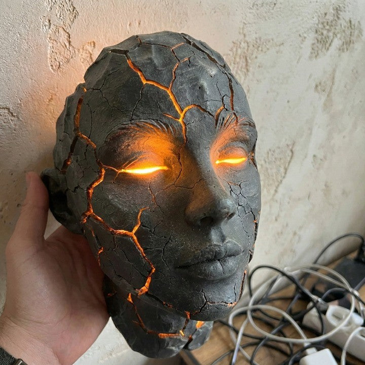 Lampe Murale Sculpturale Visage Humain 2