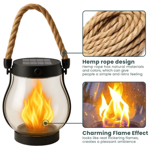 Lampe Solaire Ambiance Flamme pour Extérieur 2