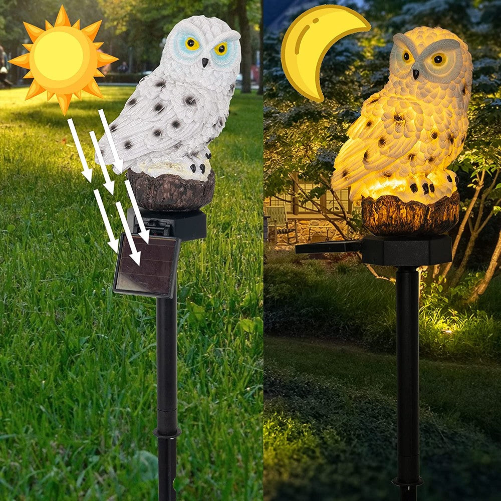 Lampe Solaire Extérieur Hibou Décoratif Éclairage Jardin LED 3
