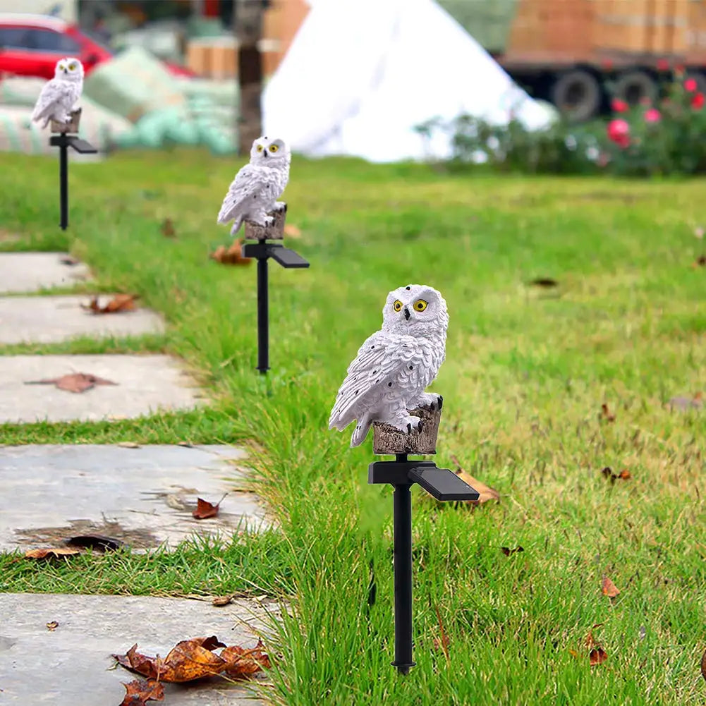 Lampe Solaire Extérieur Hibou Décoratif Éclairage Jardin LED 4
