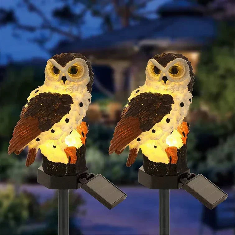 Lampe Solaire Extérieur Hibou Décoratif Éclairage Jardin LED 5