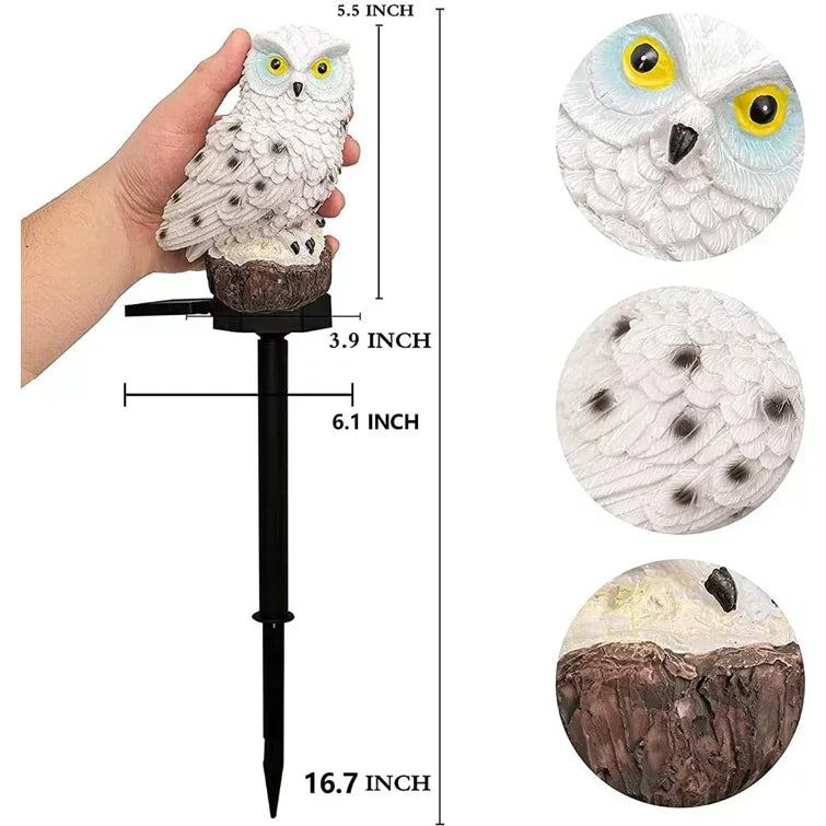 Lampe Solaire Extérieur Hibou Décoratif Éclairage Jardin LED 8