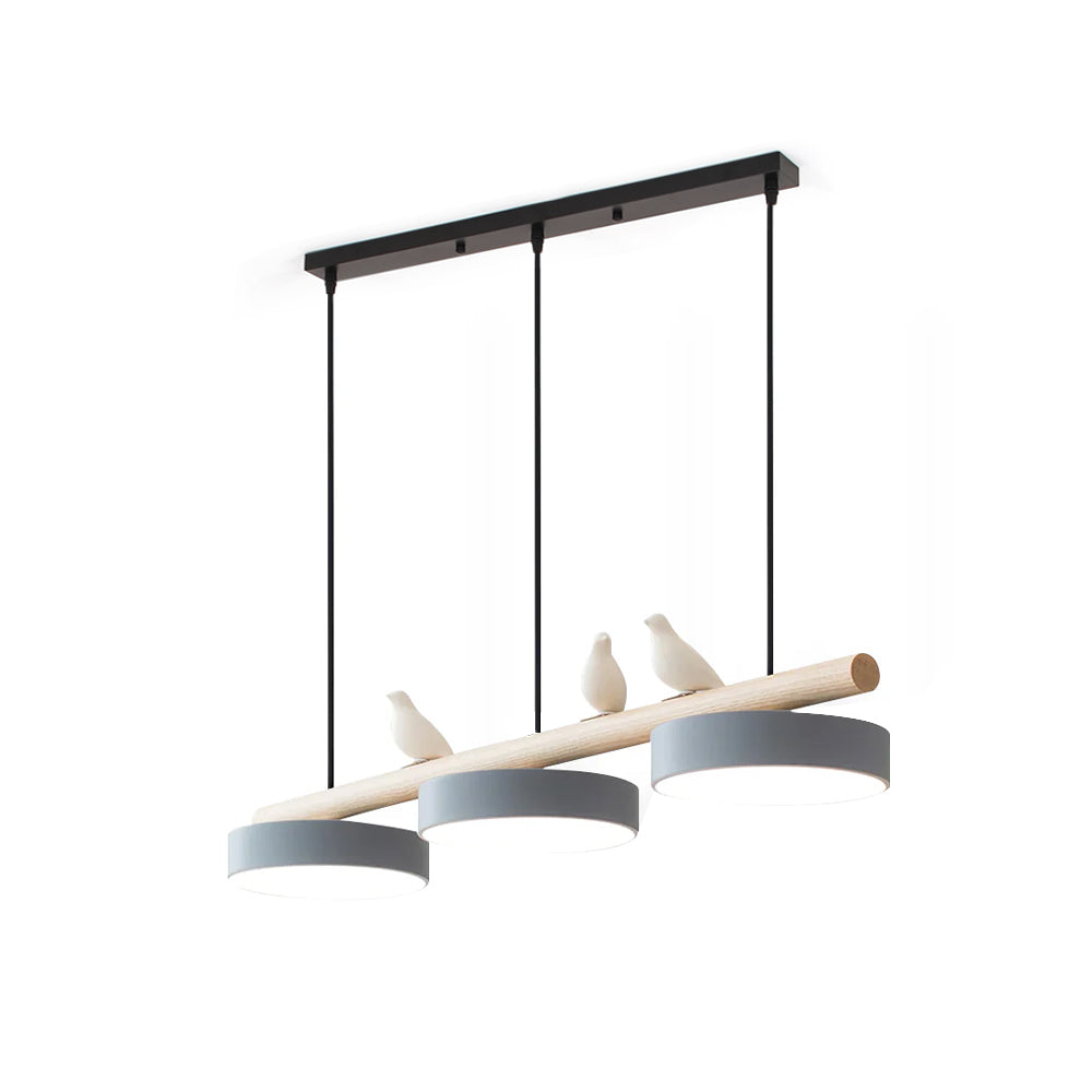 Lampe Suspendue Unisexe Bois Naturel Design Oiseau - Foivo