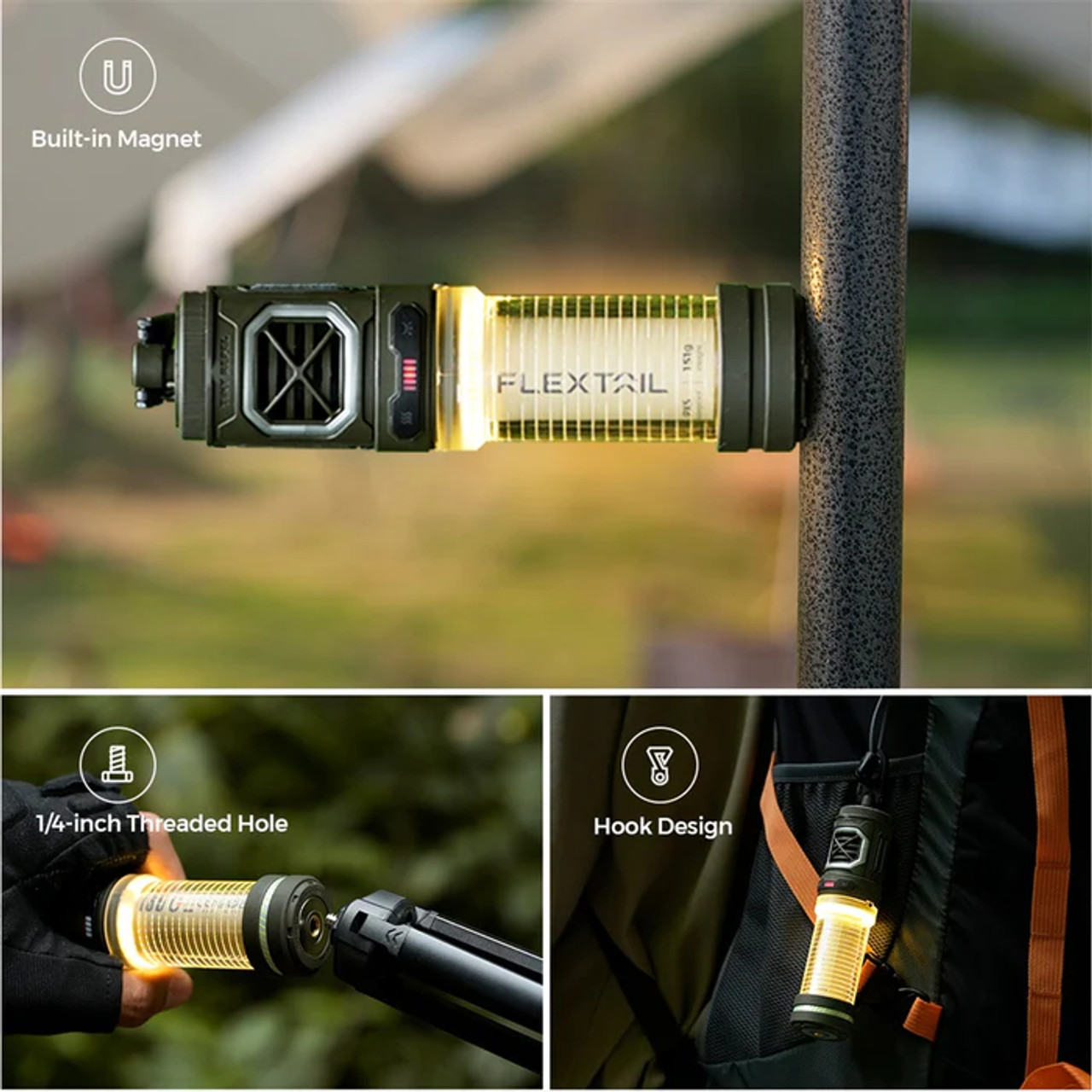 Lampe de Camping Multifonction 2 en 1 pour Extérieur 3