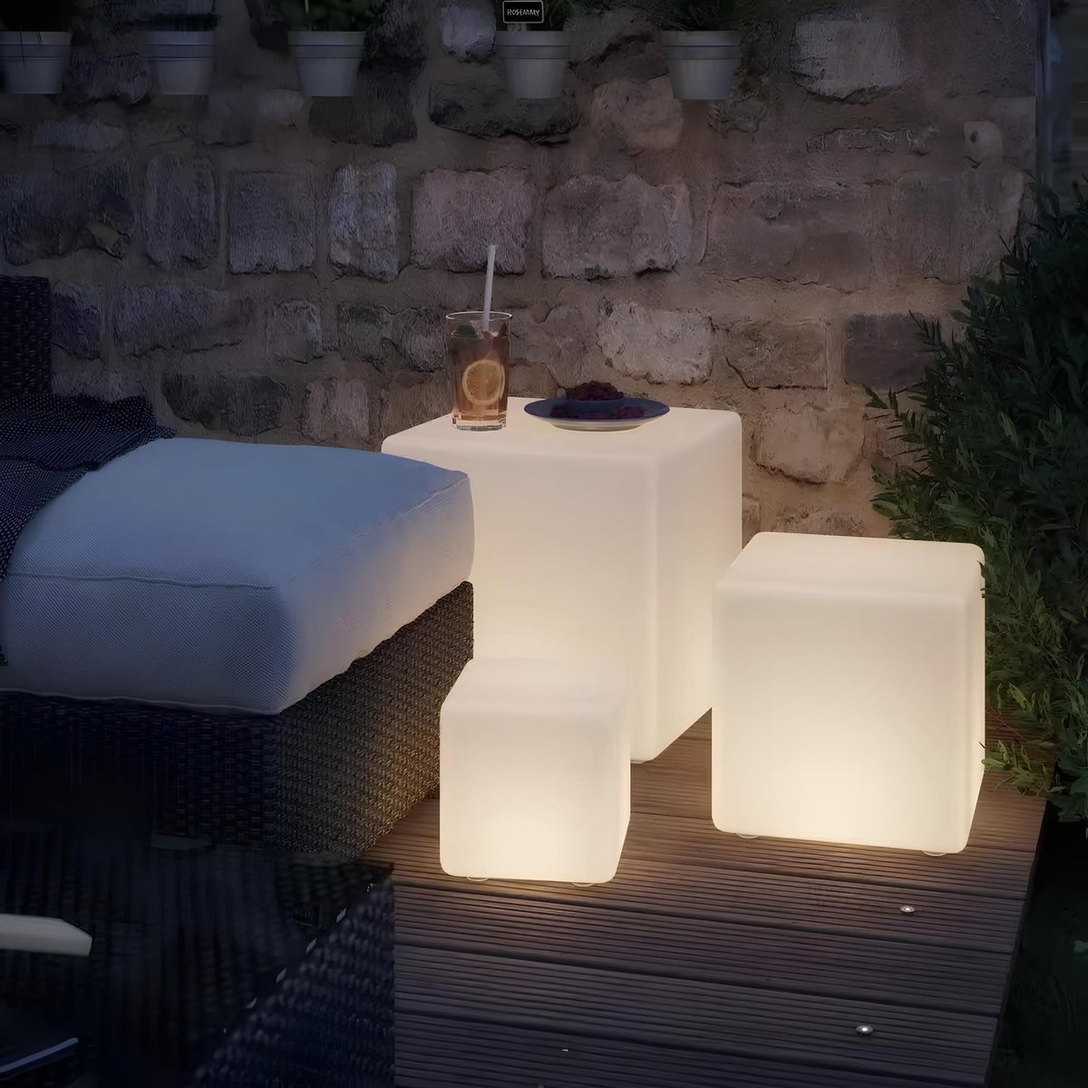 Lampe de Jardin Cube Moderne 8
