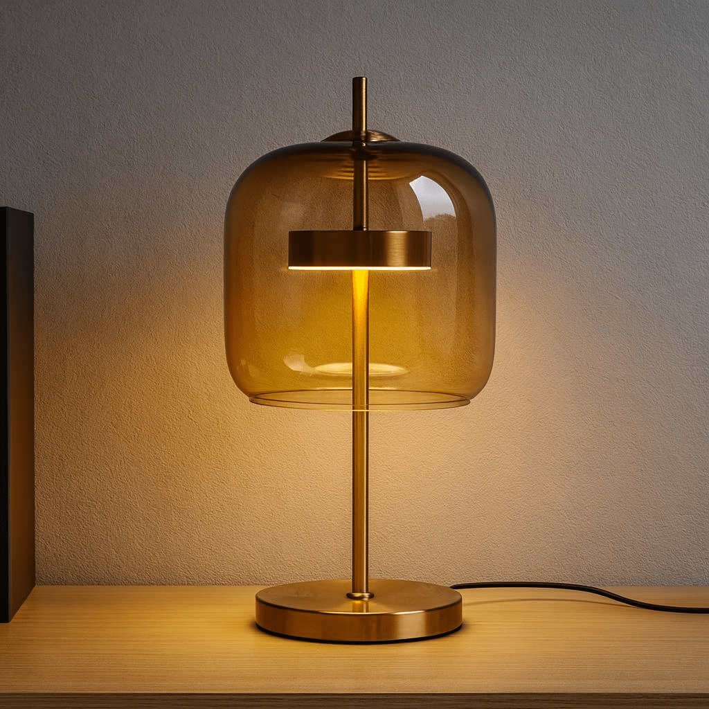 Lampe de table Vitrail Base en fer Design élégant