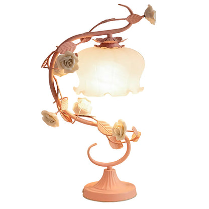 Lampe de table en métal et verre style romantique - Foivo