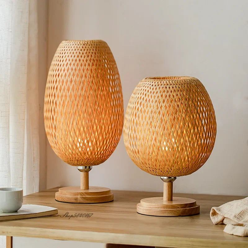 Lampe de Table Vintage Artisanale en Bois Durable 2