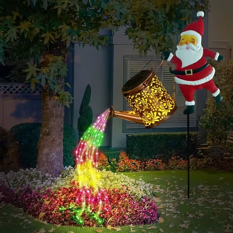 Lanterne Solaire Décorative en Forme d'Arrosoir de Noël 1