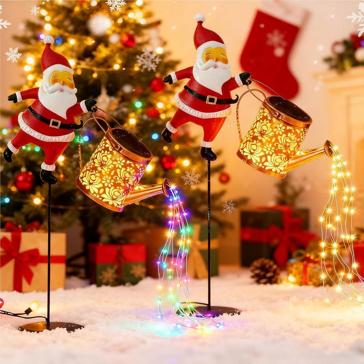 Lanterne Solaire Décorative en Forme d'Arrosoir de Noël 9