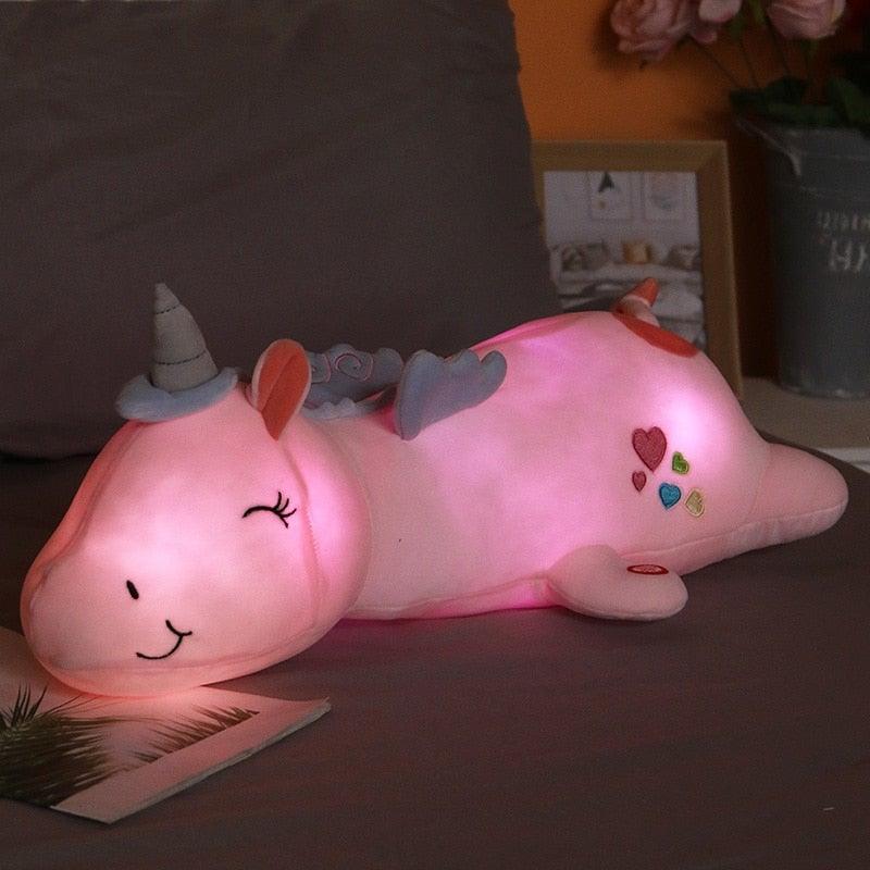 Peluche Licorne Enfant avec LED Lumineuse Douce - Foivo